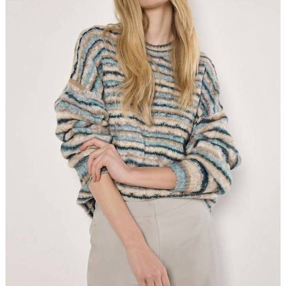 Plus Size Apricot Stripe Sweater
